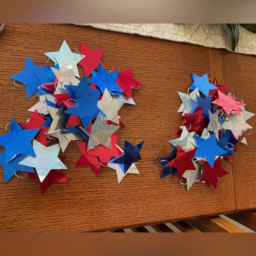 Patriotic Military Retirement Party Photo Backdrop Banner & Star Streamers Decor